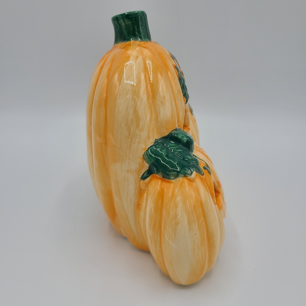 Vintage Ceramic Halloween Jack-o-Lantern Pumpkins Candle Holder Tealight Taiwan - Picture 5 of 9